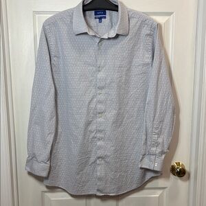 Apt9 Premier Flex Slim Fit-Subtle Diamond Patterned Shirt- Size 17.5